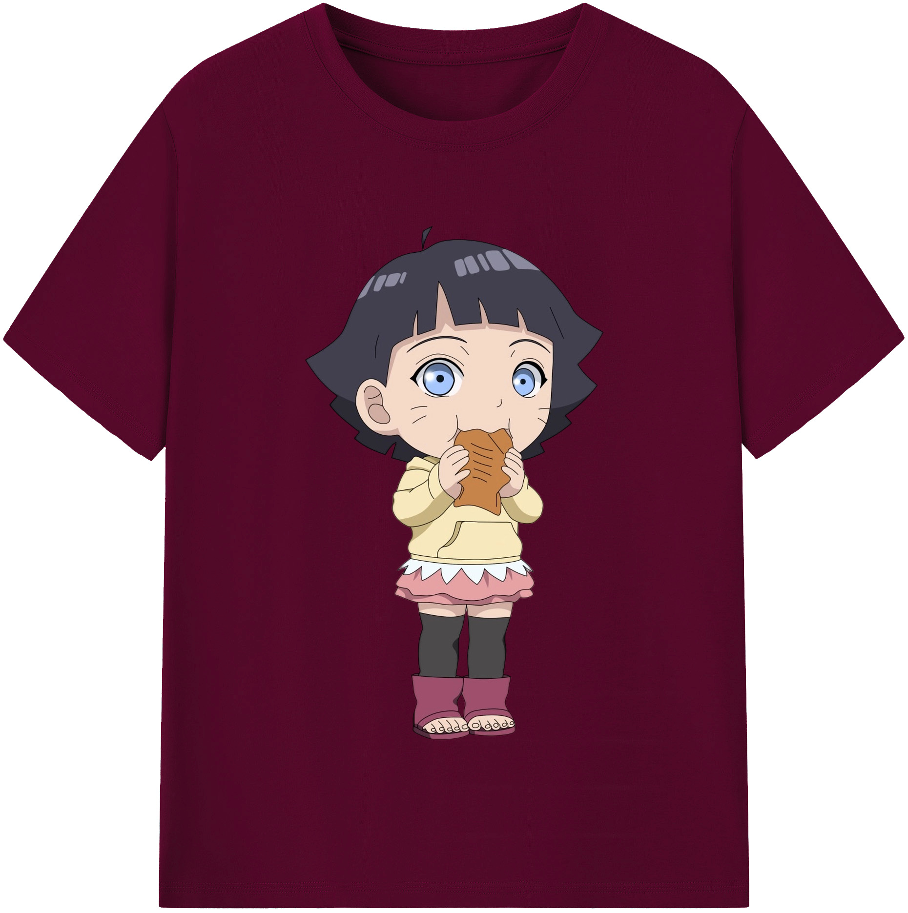 （画像用） NARUTO -ナルト- うずまき ヒマワリ Uzumaki Himawari レディースカジュアルプリントTシャツ（綿100％）